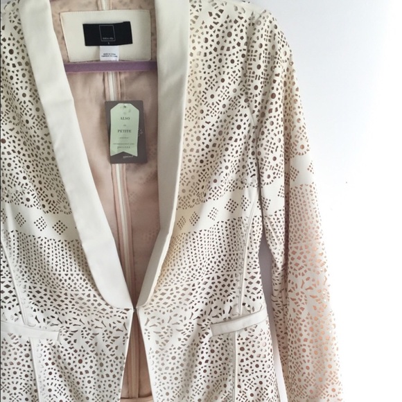 ANTHROPILOGIE DOLCE VITA Laser Cut Beige Jacket - Picture 5 of 7